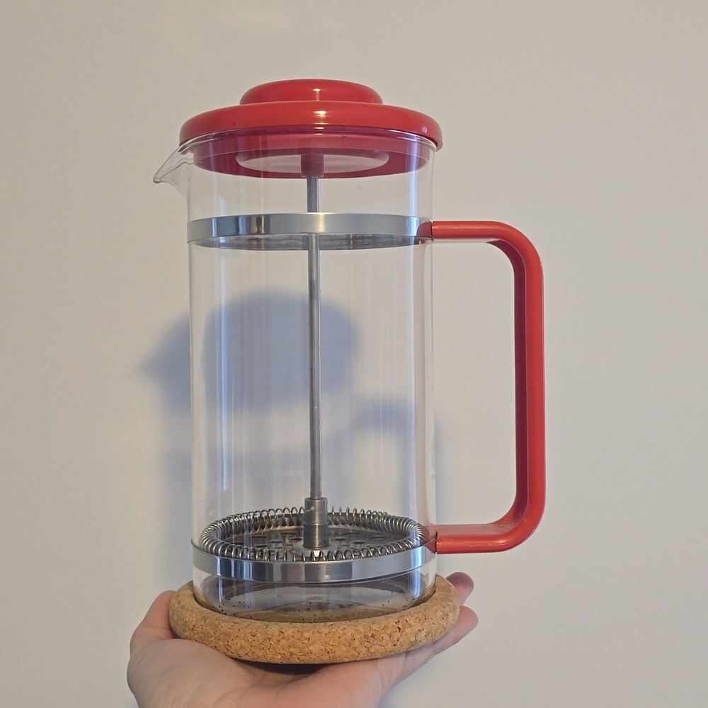 Vintage Bodum coffee maker, French Press, Red Coffee Maker